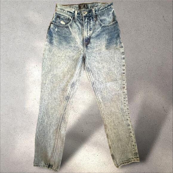 Y2K Abercrombie & Fitch High Rise Mom Jean 24 / 00R Acid Wash - Picture 2 of 10